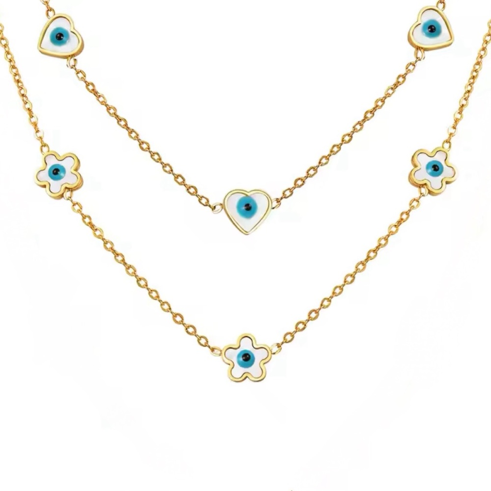 Evil Eye Choker Necklace Stainless Steel